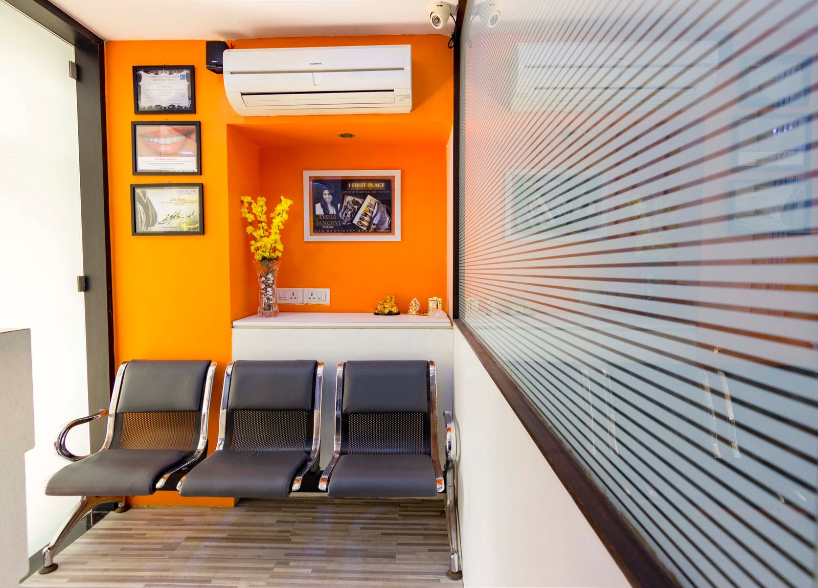 Reception seating area inside InstaSmiles Dental