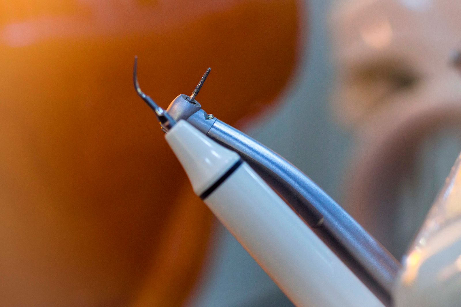 Close-up of a dental precision instrument used during treatment